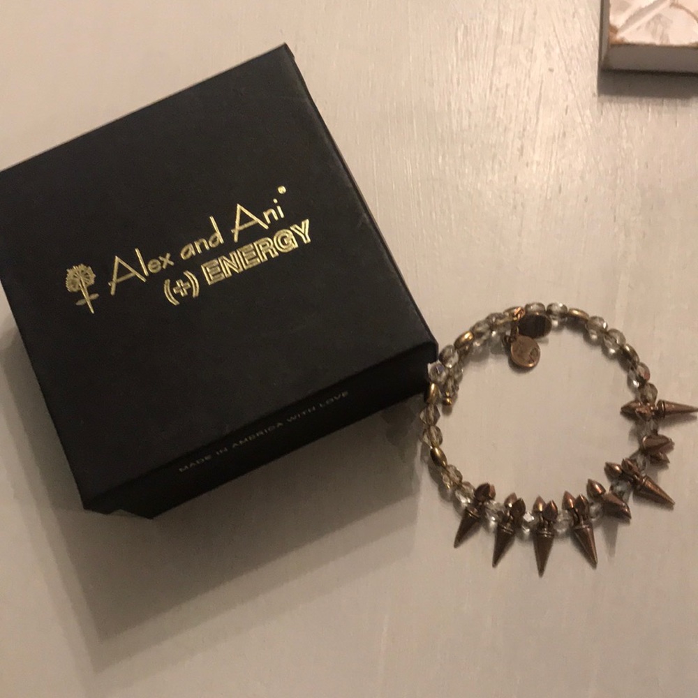 Alex and Ani V66 beaded and spike wrap bangle